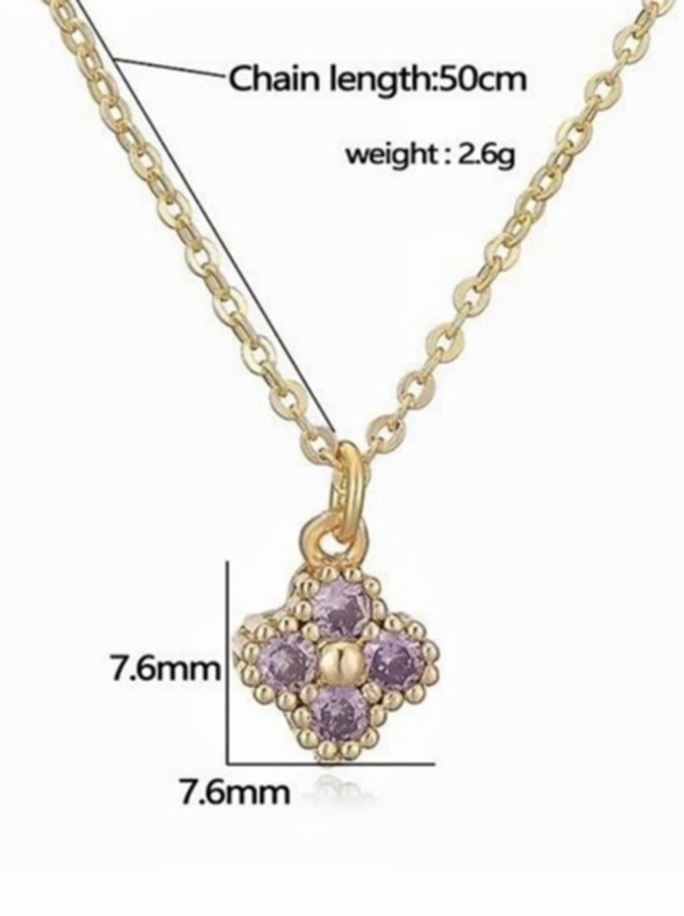 Gold & Purple Pendant Necklace